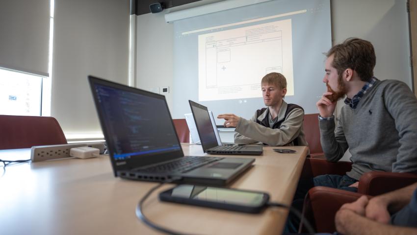Student with computer
